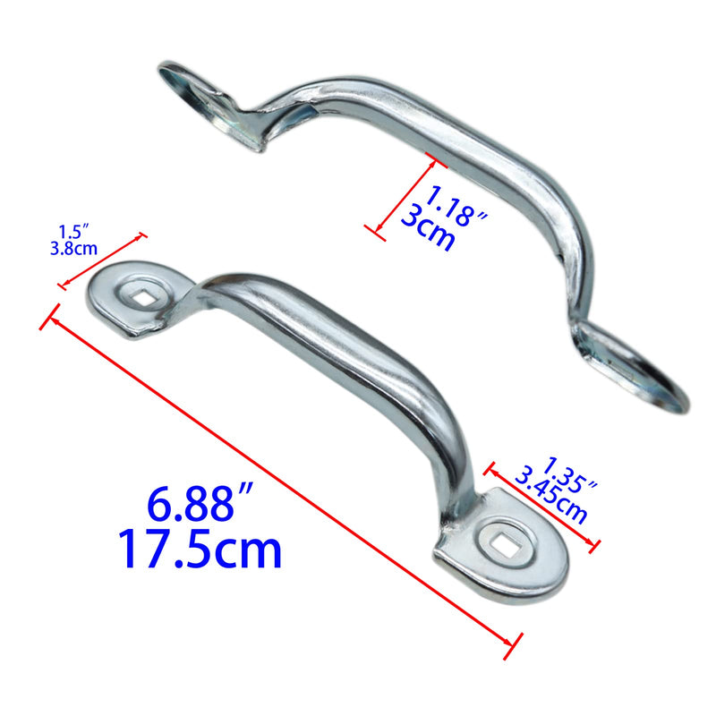 Xadnitu Garage Door Handle, Bottom Lift Handle for Most Gate Handles Replacement, Heavy Duty Door Pull Handle for Garage Outdoor Closet (2 Pack) Silver