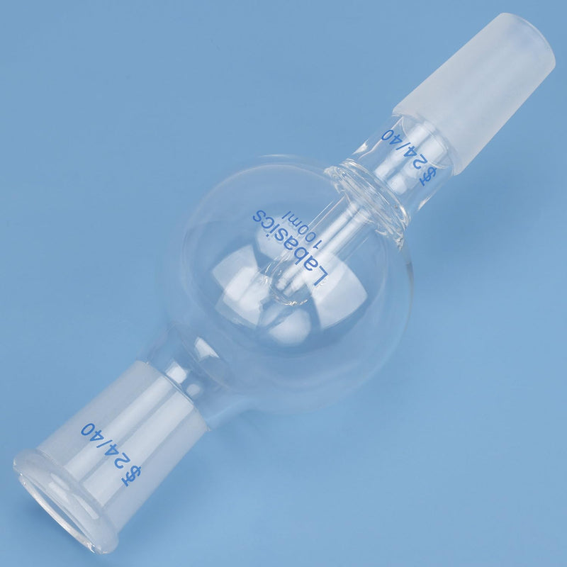 Labasics Borosilicate Glass Rotary Evaporator Bump Trap with 24/40 Standard Outer Upper Joint and Taper Inner Lower Joint, 100 ml