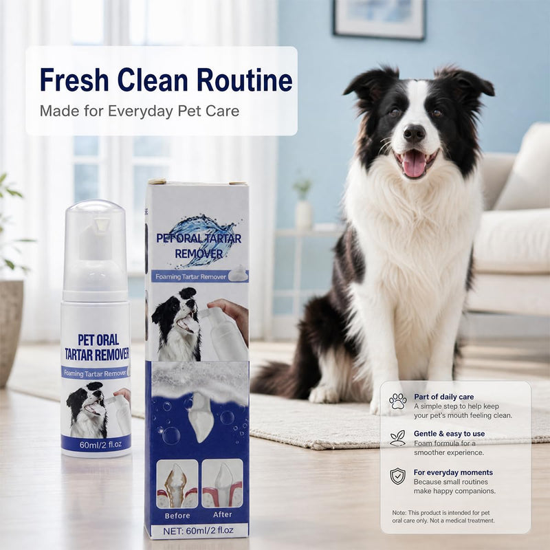 Pet Dental Tartar Remover Spray, Pet Mouth Cleaning Spray for Daily Use, Fresh Breath Grooming Spray for Pets, Convenient No-Brush Formula, 2 Pack
