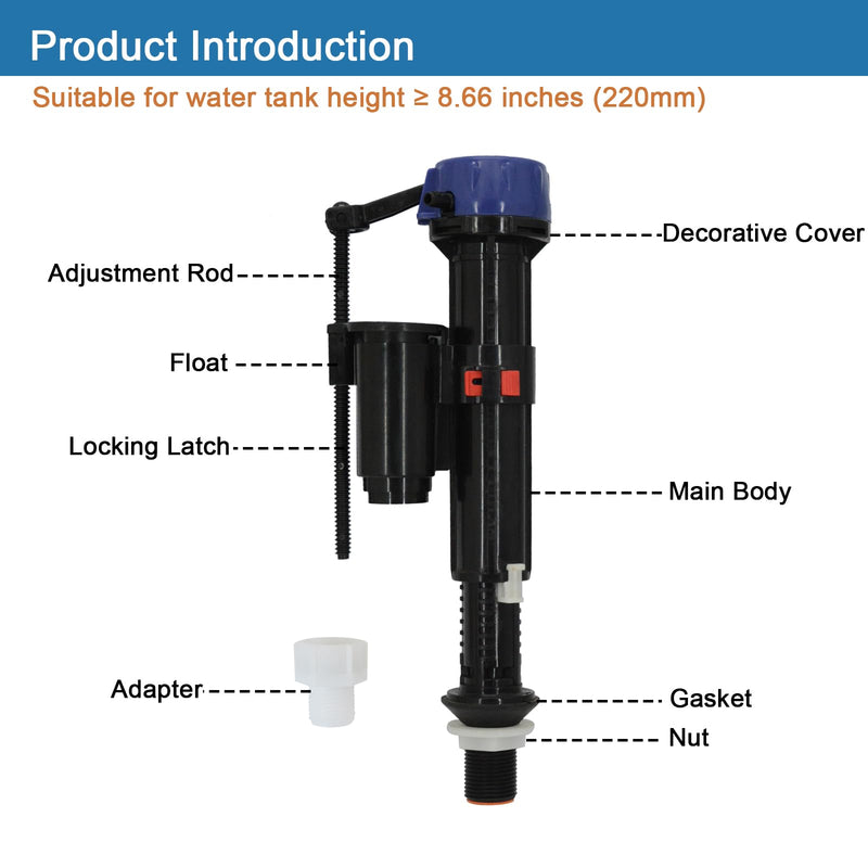 Universal Toilet Fill Valve Replacement, 016301, 0074114200