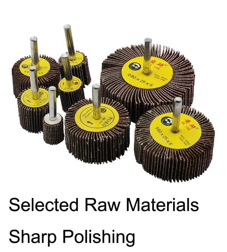 6 Pack Flap Wheel Sander Set with 1/4'' Shank 3 Size 80 Grits Abrasive Sanding Flap Wheels for Die Grinder Power Rotary Tool Flex Shaft Grinders Polishing Rust Weld Burr Removing Coat Paint