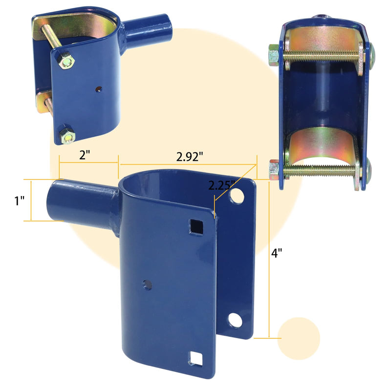 S16100300 Heavy Duty Two Way Gate Latch, 1-5/8" to 2" Diameter Round Tube Gate, Blue, Two Way Fence Gate Latch for Metal Gates, Farms, Ranches, Pastures, Included Screws and Screwdriver 1XS16100300