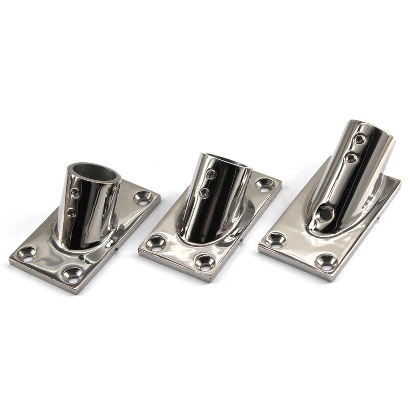1 Inch 30 Degree Boat Hand Rail Fitting Heavy Duty 316 stainless steel Marine grade rod Round Base With Screws And Wrench For Awning, Sailboat, Yacht (2 Pieces) 1 inch