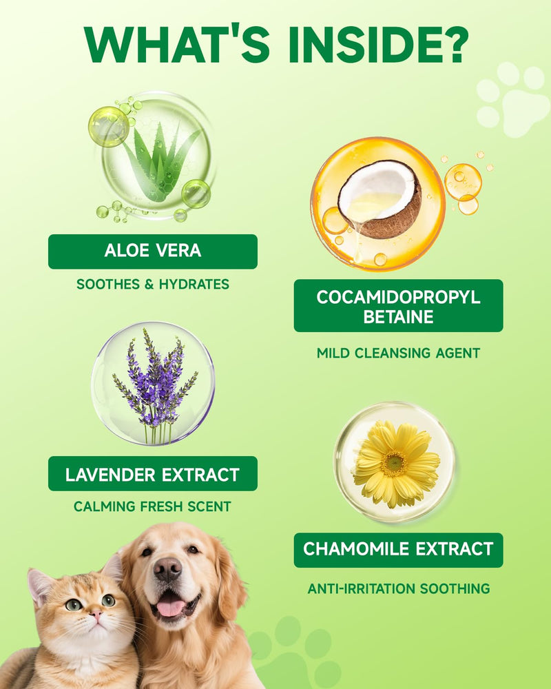Cat & Dog Ear Cleaner - Gentle Cat & Dog Ear Cleaning Solution - L-Lysine for Cats,Lysine Drops Immune Support Supplement