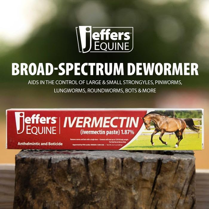 Jeffers Ivermectin Horse Dewormer, Single Dose, Apple Flavored, 1.87% Broad Spectrum Dewormer Paste