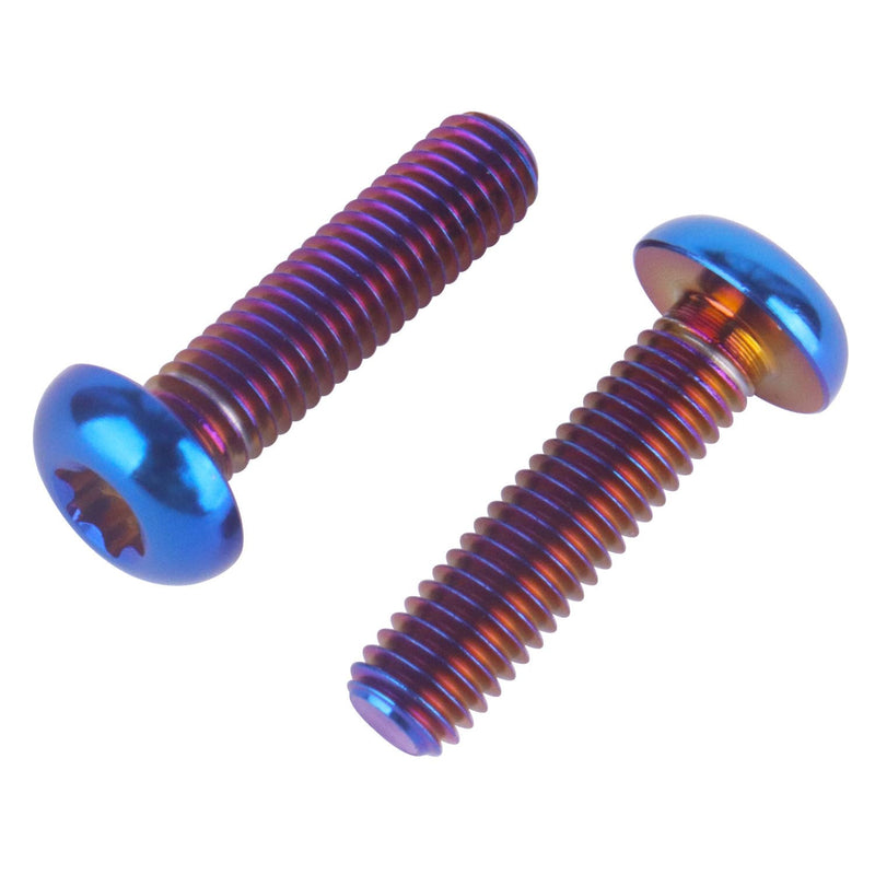 10Pcs Titanium Water Bottle Cage Bolts Torx M5x10 12 15 20 25mm Bicycle Rotor Screws Gr5 (Burnt Blue, M5x20mm) Burnt Blue