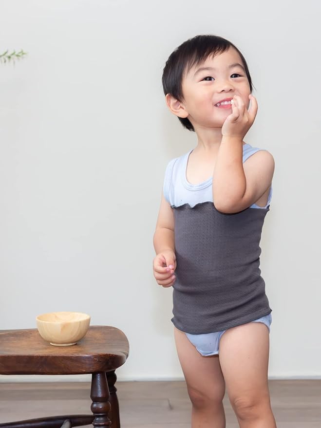 SOWAN Tummy Wrap, Set of 2, Babies, Puffy, 100% Organic Cotton, Dull Color, Cold Protection, High Elasticity, For Babies, Kids, Girls, Boys, Unisex, Made in Japan - NewNest Australia