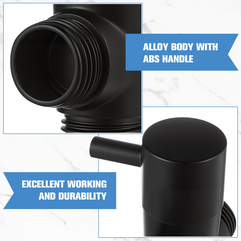 Nuanchu 4 Pack Alloy Shower Arm Diverter Valve for Hand Held Showerhead and Fixed Spray Head, g 1/2 3-way Bathroom Universal Shower System Replacement Part (Matte Black)
