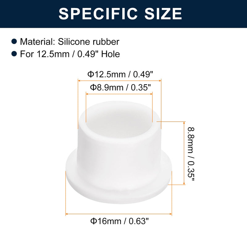uxcell 6 Pieces White Plug Holes, Waterproof Rubber Button Plug for 12.5mm / 0.49" Hole