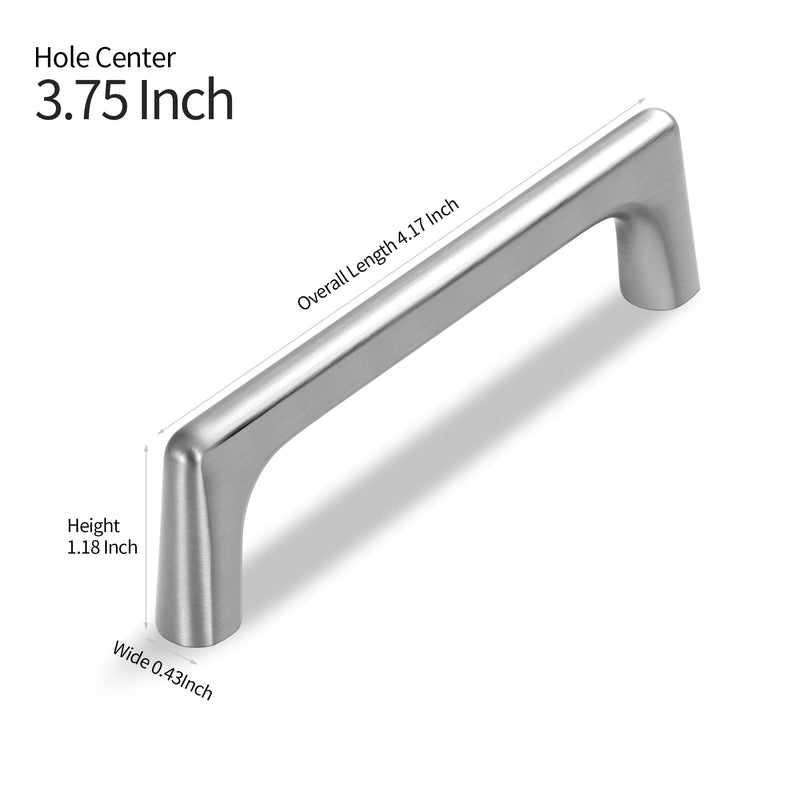 15 Pack 3.75 Inch(96mm) Hole Center Modern Brushed Satin Nickel Cabinet Pull Handle Timeless Vanity Drawer Pull Handle Classic Cabinet Hardware for Kitchen Bathroom, Screws Included, Nickel-B(3.75x15) 3.75 Inch Hole Center 15