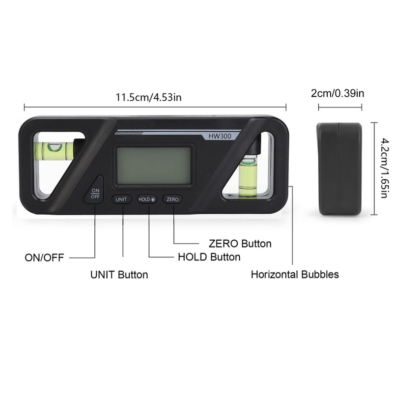 Digital Level with Magnetic Base, LCD Backlit Digital Inclinometer, High Precision Angle Finder, Zero Calibration Electronic Level Tool for Woodworking Car Repair
