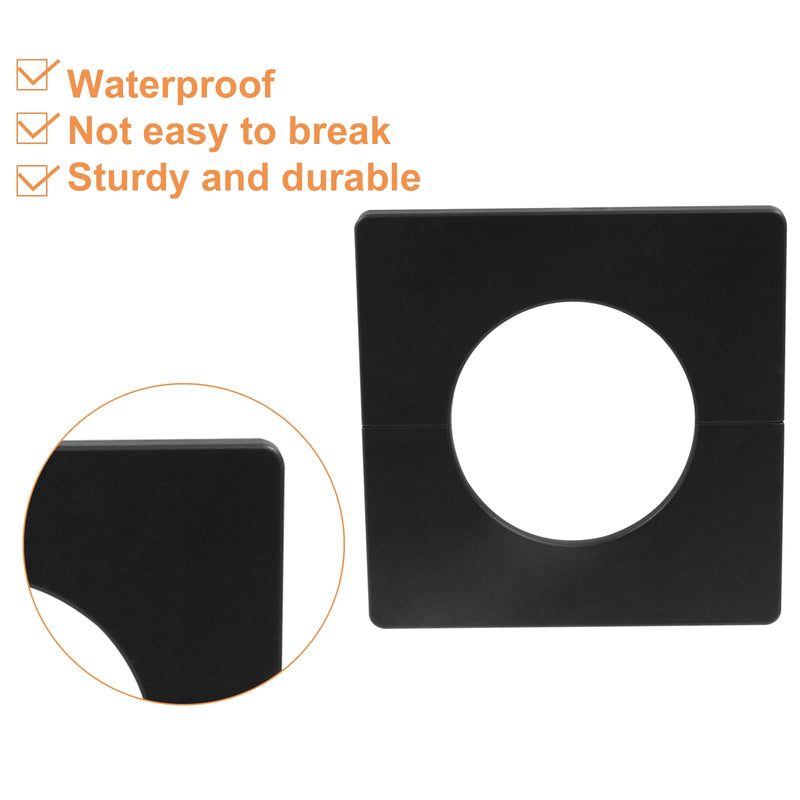 BokWin 2 Pcs Square Wall Split Flange Wall Flange Cover Flange Escutcheon Plate Self-Adhesive Split Pipe Flange for 2 Inch/51mm Dia Pipe(Black) square-51mm