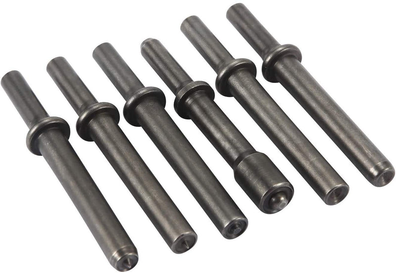 7 Pcs Air Hammer Rivet Bit Set, Dele 0.401 Shank Smoothing Pneumatic Air Rivet Hammer Tools Kit with Spring