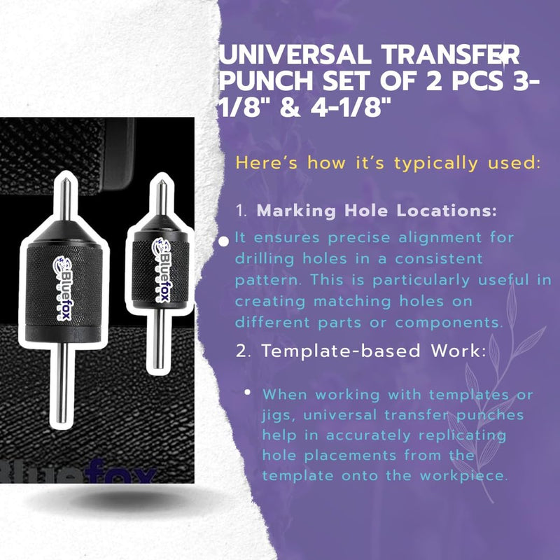Universal Transfer Center Aligner Punch Hardened Pin Machine Tools Range Set TRANSFER PUNCH SET