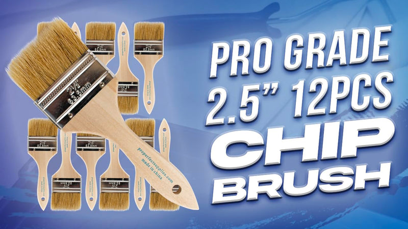 Pro Grade - Chip Paint Brushes - 12 Ea 2 Inch Chip Paint Brush Light Brown