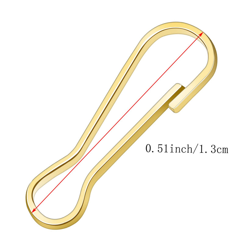 Mini Skater 0.51" Mini Metal Spring Hooks, Tiny Stainless Steel Lanyards Snap Clip Hooks, Keyring Accessory for Purse,Curtains,Jewelry Ring Craft and ID Card Key Chain Clip Parts(Light Gold, 300Pcs)