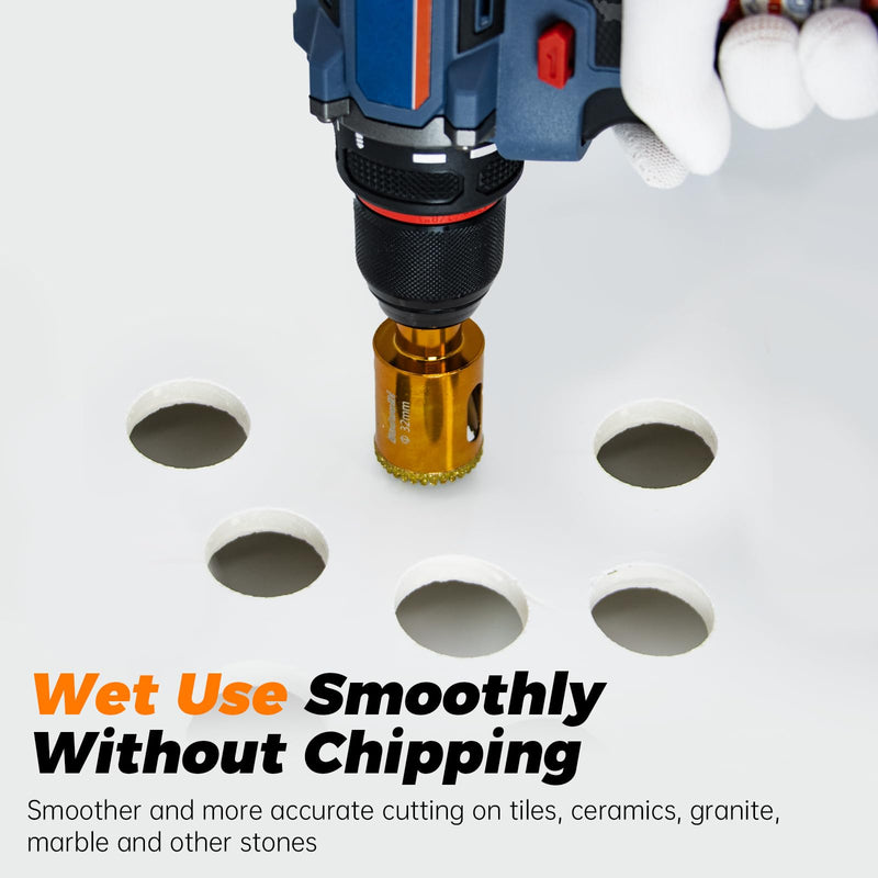 1-1/2" Serrated Diamond Hole Saw with 2Pcs Removable Pilot Bits, Easy-Align for Precise Drilling in Porcelain, Ceramic, Granite, and Marble (1.5" Countertop Drill Bit) 38mm | 1-1/2"