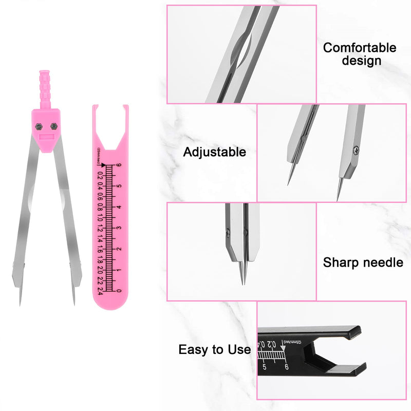 Jeffdad EKG Calipers ECG Calipers Measuring Tool Nursing or Doctor Caliper Divider for Measuring Drafting Electrocardiographs wif Ruler(Pink) Pink