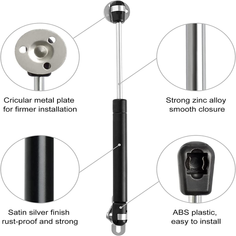6 Pack 100N/22.5lb Gas Strut Gas Spring, 10.4in Gas Shock Lift Support, Gas Struts for Cabinets Heavy Lid Tool Box, Hydraulic Hood Shocks Chest Hings Absorber Soft Close Cabinet Door Damper 6 PCS-Black