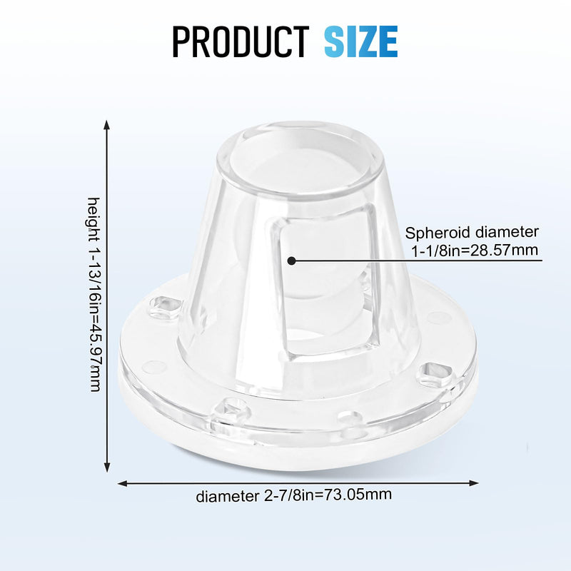 Boats Scupper Drain Self-Bailing Scupper Valve Fits 3/4 inch to 1-1/2 inch Openings - Boat Deck Drain Scupper Diameter 2-7/8 Inch - Efficient Self-Draining & Anti-Reflux Boat Ball scuppers