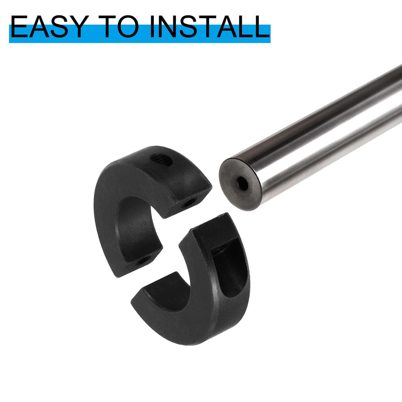 PATIKIL Bore 40mm Double Split Shaft Collar 60mm OD 15mm Thickness, 2 Pack 45#Carbon Steel Locking Collar Clamp Style with Set Screw for Machine Tools Industry, Black 40mm/1-11/16inch