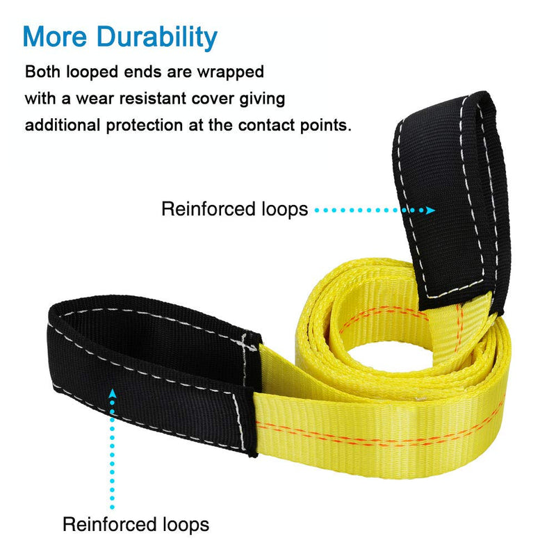 Trekassy 2 Pack 6' x 2" Lifting Sling Straps, 6ft Lifting Straps with 10,000lbs Max Vertical Break Strength Capacity, Heavy Duty Nylon Tree Saver Recovery Strap Web