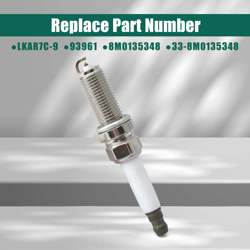 YUXIVCNE 8 Set LKAR7C-9 93961 Spark Plugs Replacement for Mercury Outboard Motor 175 HP to 300 HP Racing 250R 300R 450R V6 V8 3.4L 4.6L 4-Stroke Replace 33-8M0135348 8M0135348 8 Pack
