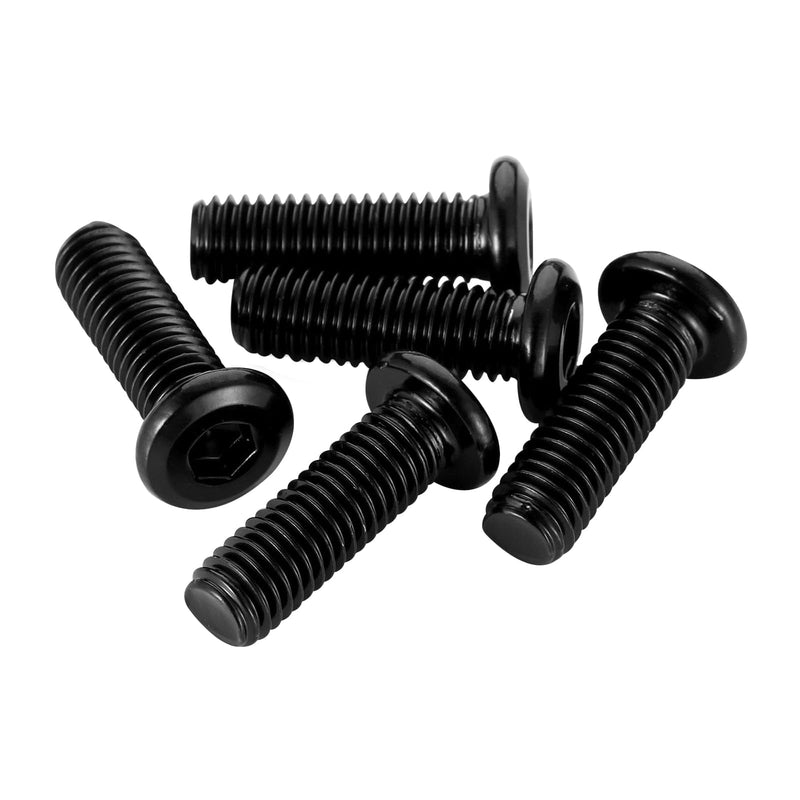 M6 x 25mm Countersunk Socket Cap Allen Bolts, Flat Round Head Socket Cap Screws, Furniture Screws, Carbon Steel, Full Thread, Black Oxide Finish, 30 PCS M6*25