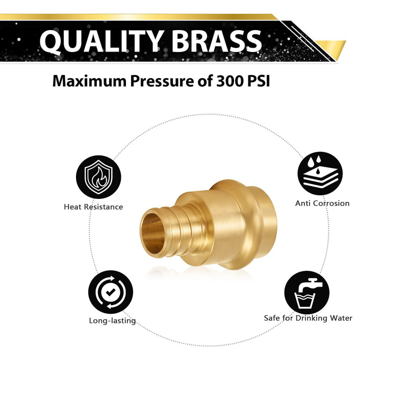 10 Pack FOSKAN Copper Press Coupling Adapter, 3/4" Press x 3/4" PEX 10 3/4"press x 3/4"pex