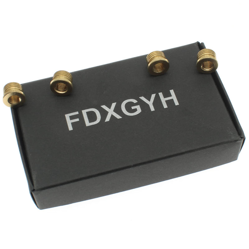 FDXGYH 2 Pcs Male 1/8 IP (3/8") to Femle 1/4-27 Lamp Finial Cap Tapped of Top Adapter Copper Lamp Holder Finial Full Thread Adapter 2pcs