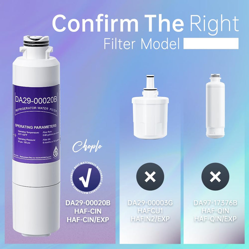 DA29-00020B HAF-CIN/EXP Water Filter Compatible With Samsung DA29-00020A HAF-CIN EXP DA29-00020B-1 RF28HMEDBSR RF263BEAESR DA97-08006A-1, 4 Pack