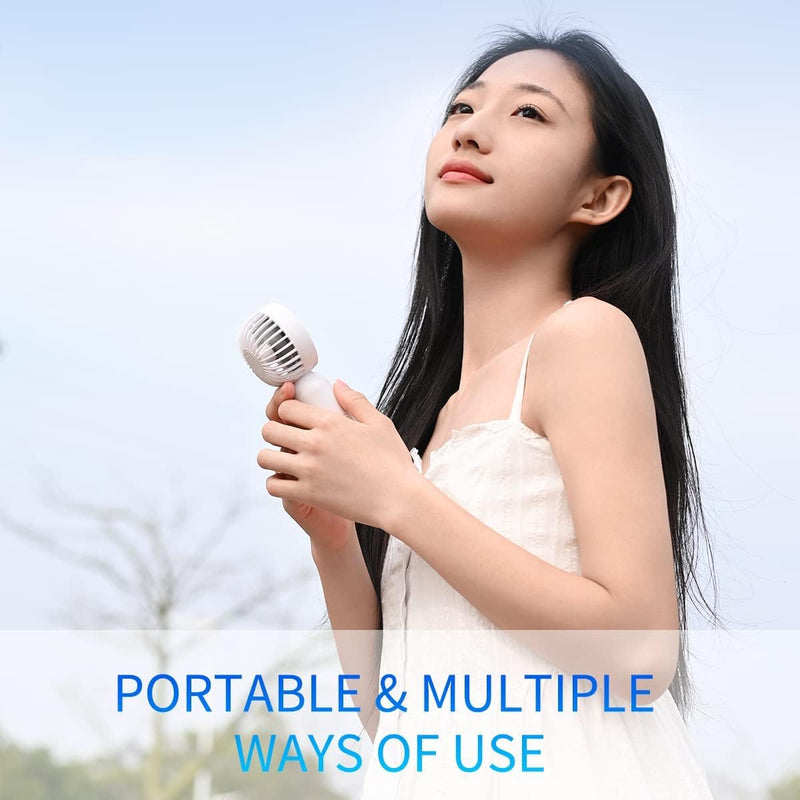 Mini Portable Fan 6 Pack, Cute Handheld Battery Operated Lightweight Personal Fan With 3 Speeds and USB Rechargeable Eyelash Design for Stylish Girl Kids Women Men Office Outdoor Travel Camping Black & Pink*2 & White & Purple & Blue