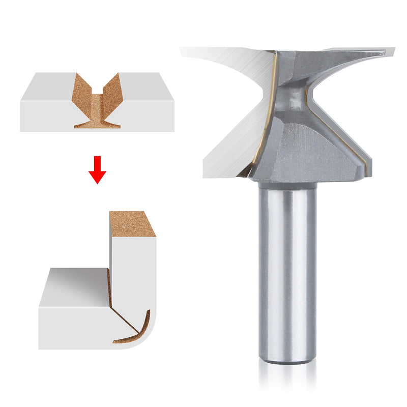 HUHAO 1/2" Shank R30 Arc Bending Router Bits,Woodworking Arc Bending Integrated Forming Knife Router Bit, Seamless Woodworking Router Bit with Integrated Knife R30 Seamless