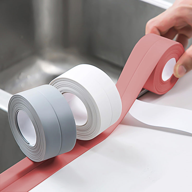 3 Rolls Caulk Tape Waterproof Sealing Self Adhesive 10.5 Feet,Caulking Sealant Strip for Bathroom Toilet Kitchen Countertop Beige Beige 3 Rolls