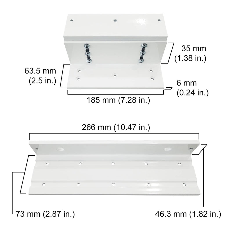 Visionis LZ1200-WH L and Z White Bracket 1200lbs Electromagnetic Lock for Inswinging Door Access Control 1200lbs Inswing White