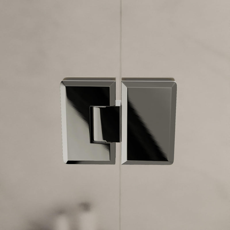 Brixwell 180 Degree Glass to Glass Standard Hinge, Polished Nickel Finish