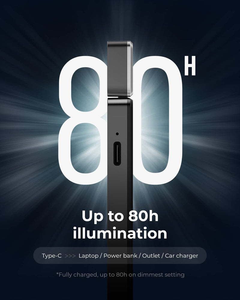 86lux Reading Light, Rechargeable Book Light for Reading in Bed, Ultralight Clip-on LED Bookmark Lamp with 3 Amber Colors & Stepless Dimming for Night Reading for Book Lovers, Kids, Grey Gray