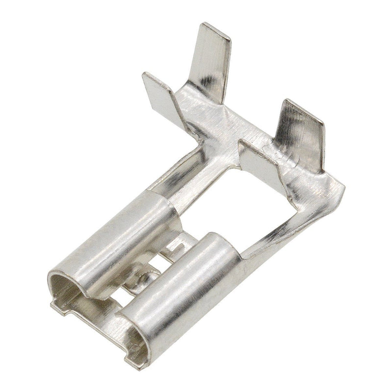 YXQ 6.3mm Crimp Terminal Spade Connector w Cover Right Angle L Type Silver (50 Pcs) 50 Piece