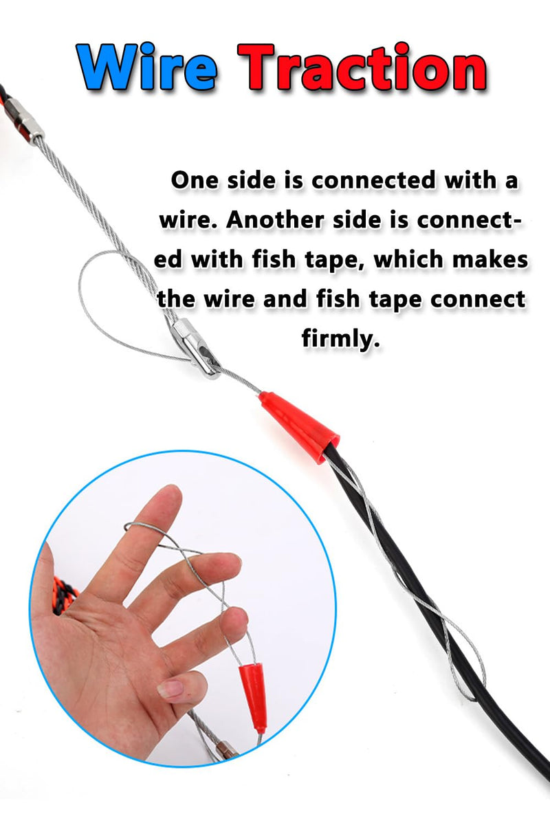 Fish Tape Cable Puller Kit 32FT 10m 4.5mm PET Electrical Cable Puller spiral extruded polymer Electrical Fish Tape (10M)