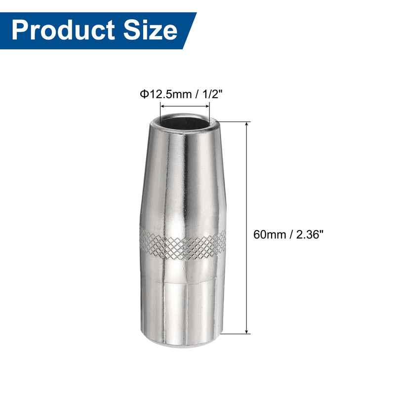 HARFINGTON 5pcs Mig Welding Gun Nozzle 1/2" Orifice KP2742-1-50R Gas Welding Gun Nozzle Copper Nickel Plating Welding Gun Accessory for 250L PRO Curve 200 MIG Gun 200A/300A/400A Parts 5