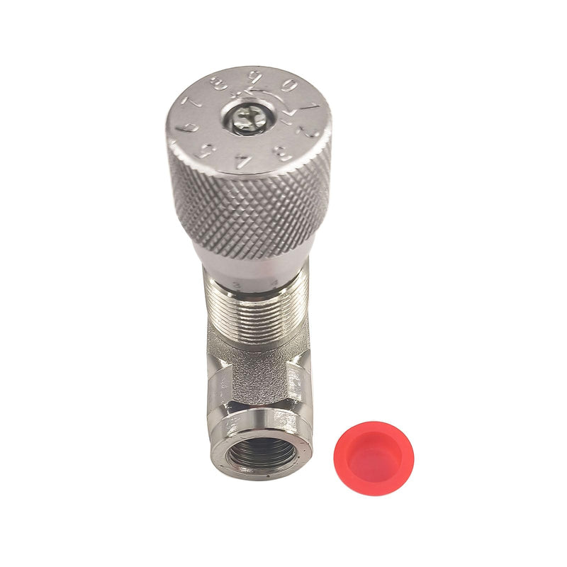 1/2" NPT Straight Flow Control Needle Valve for Hydraulic System, Heavy-Duty Carbon Steel Pressure Connection Fittings with Adjustable Variable Knob 4 inches width x 4 inches length x 2 inches height