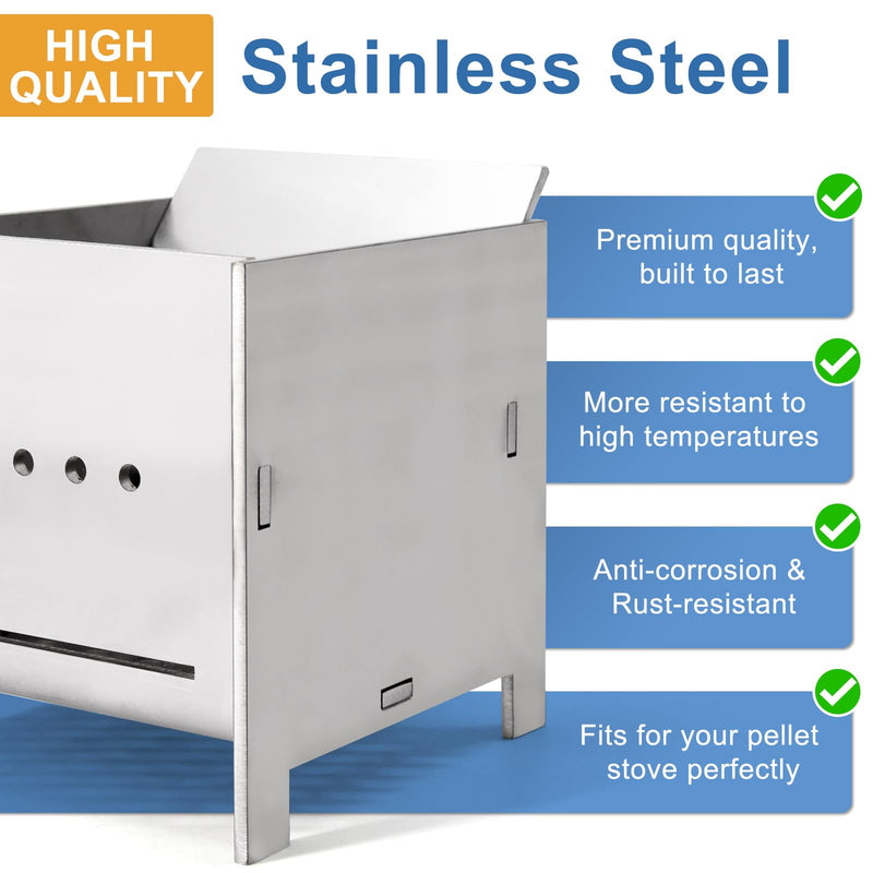 Criditpid 86624 Replacement for Vogelzang VG5790, VG5770 Pellet Stove, Stainless Steel Firepot for US Stove King KP130, 5502M, Ashley 5500 5500M 5500XL Pellet Stoves. 86624 Burn Pot