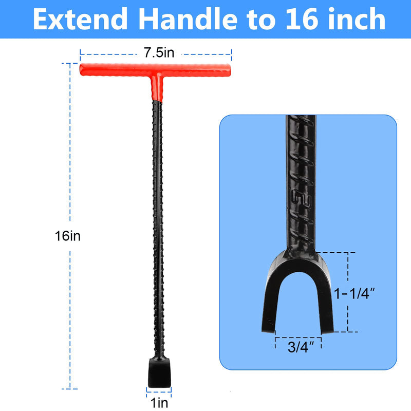 Eapele Water Meter Key 16 inch Enforced Steel T-Handle With 4-way Multi-Functional Universal Cross Key 16inch