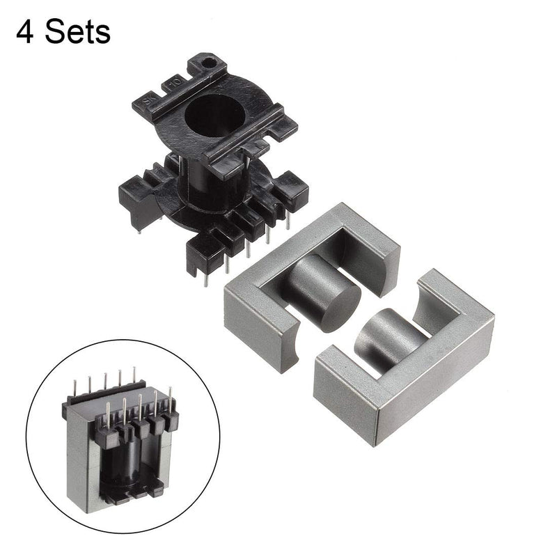 uxcell 4 Sets EC28 5 with 5pin Transformer Bobbin PC40 Ferrite Core Vertical 8 Ferrite Halves and 4 Bobbin