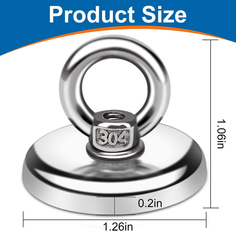 E BAVITE Magnetic Hooks, 100 LB（45KG） Heavy Duty Neodymium Magnet Hooks with Countersunk Hole Eyebolt, Perfect for Home, Kitchen, Workplace, Office and Garage, 20 Packs 20P - NewNest Australia