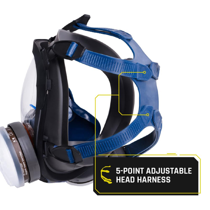 Parcil Distribution Full Face Respirator with Filter Black