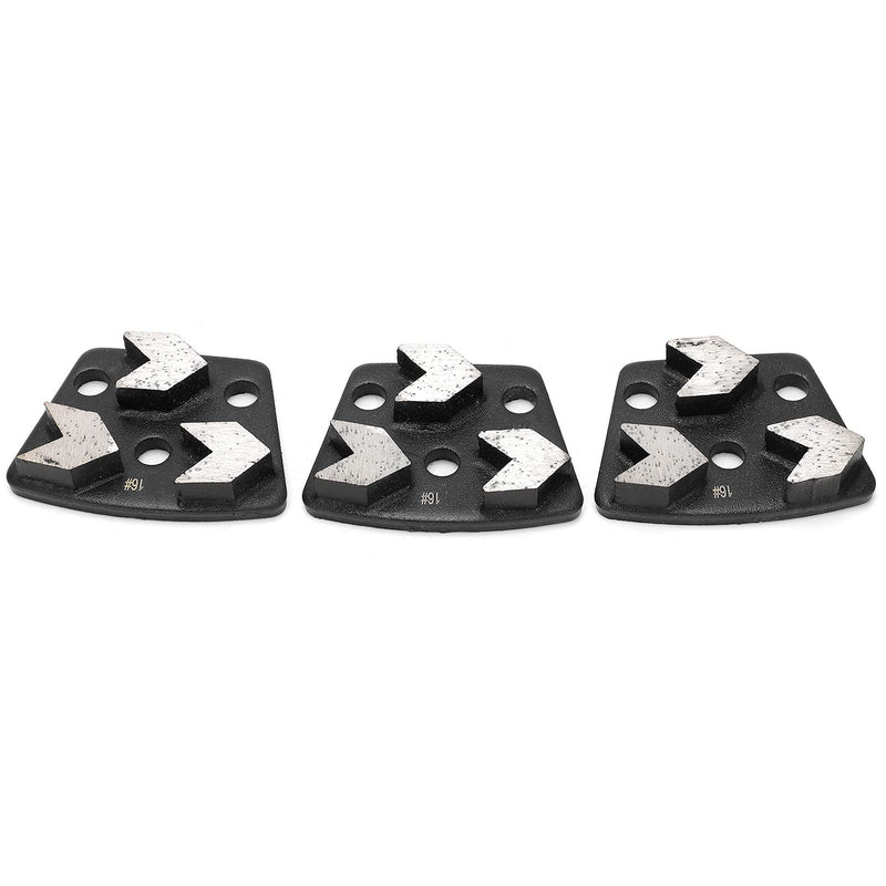 Diamond Grinding Disc, 3Pcs Trapezoid Diamond Floor Grinding Pad Disc Concrete Grinding Shoes 16#, Smooth Surface and incisive Teeth, Easy to Carry