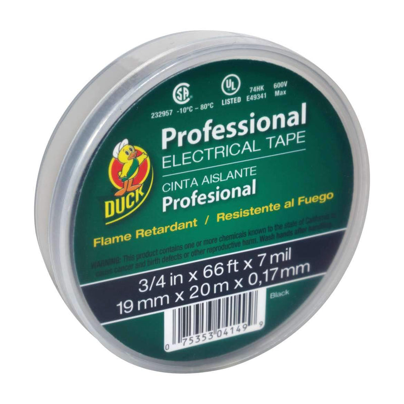Duck Brand Professional Grade Electrical Tape, 3/4-Inch by 66 Feet, Single Roll, Green (299014)