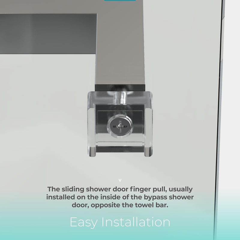 Framed Sliding Shower Door Replacement Parts Compatible with Basco Alumax Shower Doors - Includes Finger Pull Handle, Towel Bar Bracket and Bottom Track for Showerdoor