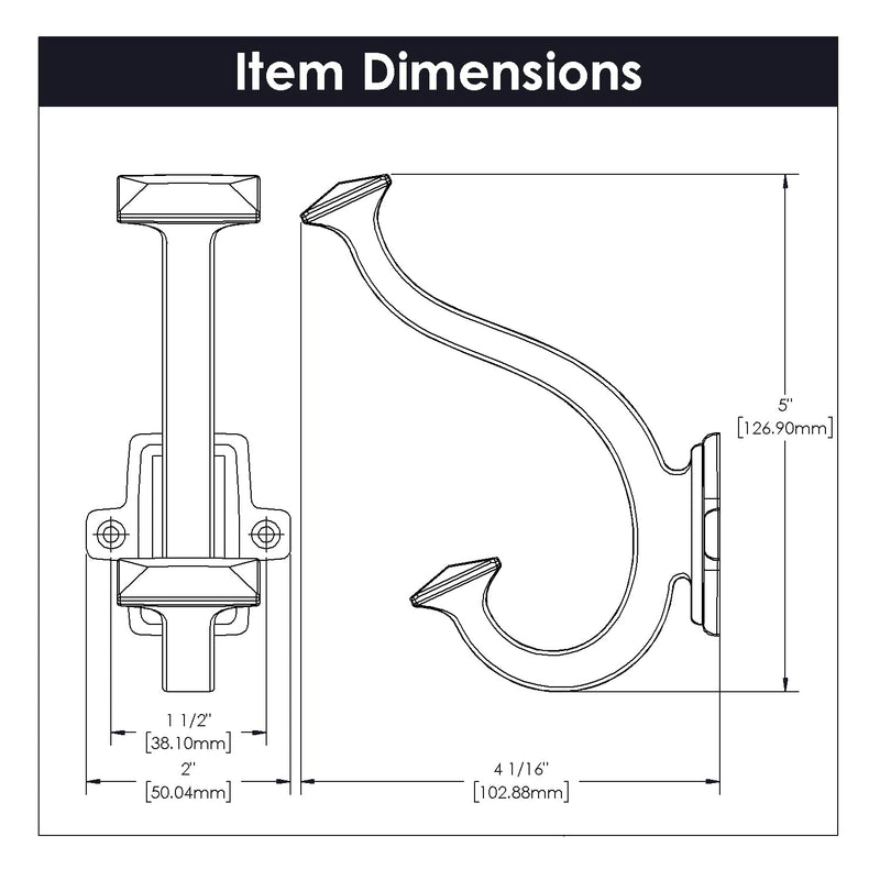 Hickory Hardware Bungalow Collection Signature Hook 1-1/2 Inch Center to Center Oil-Rubbed Bronze Finish (5 Pack) Black 5 - NewNest Australia